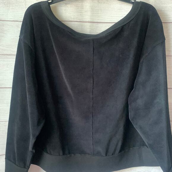 Joylab Women's Black Long Sleeve Shirt Velour Relaxed Sweatshirt Size Medium - Picture 8 of 11